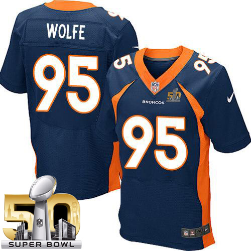 Nike Broncos #95 Derek Wolfe Navy Blue Alternate Super Bowl 50 Men's Stitched NFL New Elite Jersey - Click Image to Close